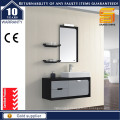 Simple Style Grey Mixed Black Bathroom Vanity with Mirror Shelf